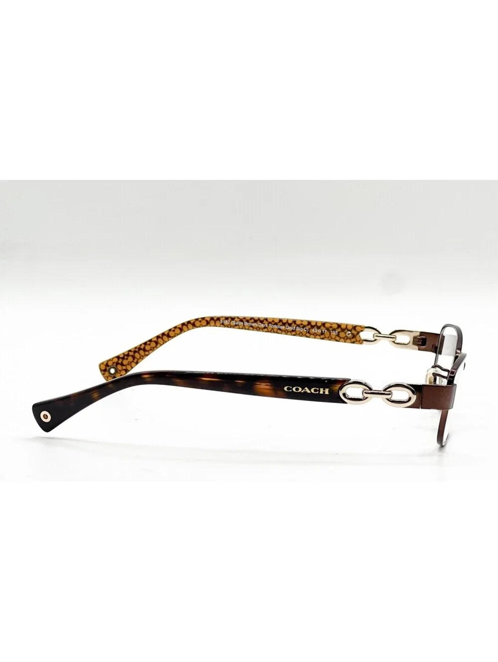 Coach HC 5054 9187 Satin Brown Tortoise Gold Butterfly Eyeglass Frames 49-17-135